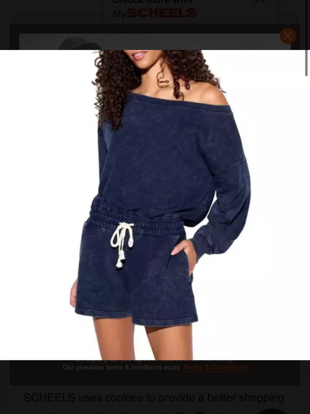 Spiritual Gangster Navy Blue Off-Shoulder Romper